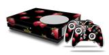 WraptorSkinz Decal Skin Wrap Set works with 2016 and newer XBOX One S Console and 2 Controllers Strawberries on Black