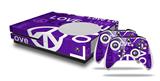 WraptorSkinz Decal Skin Wrap Set works with 2016 and newer XBOX One S Console and 2 Controllers Love and Peace Purple