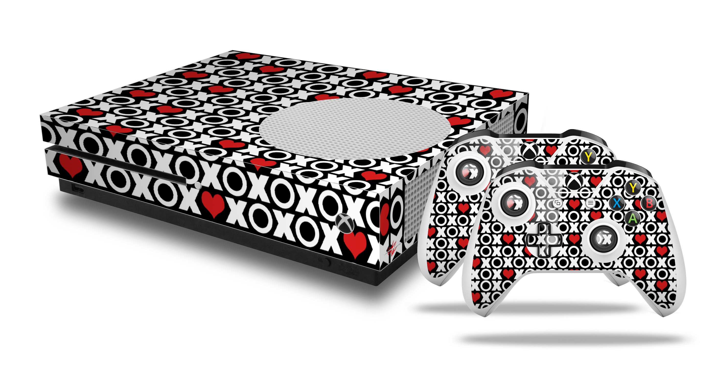 XBOX One S Console Controller Bundle Skins XO Hearts WraptorSkinz
