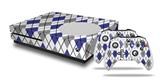 WraptorSkinz Decal Skin Wrap Set works with 2016 and newer XBOX One S Console and 2 Controllers Argyle Blue and Gray