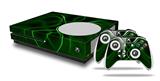 WraptorSkinz Decal Skin Wrap Set works with 2016 and newer XBOX One S Console and 2 Controllers Abstract 01 Green
