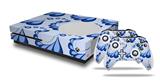 WraptorSkinz Decal Skin Wrap Set works with 2016 and newer XBOX One S Console and 2 Controllers Petals Blue