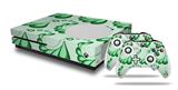 WraptorSkinz Decal Skin Wrap Set works with 2016 and newer XBOX One S Console and 2 Controllers Petals Green