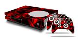 WraptorSkinz Decal Skin Wrap Set works with 2016 and newer XBOX One S Console and 2 Controllers Skulls Confetti Red
