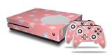 WraptorSkinz Decal Skin Wrap Set works with 2016 and newer XBOX One S Console and 2 Controllers Pastel Flowers on Pink