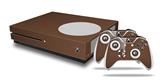 WraptorSkinz Decal Skin Wrap Set works with 2016 and newer XBOX One S Console and 2 Controllers Solids Collection Chocolate Brown