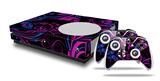 WraptorSkinz Decal Skin Wrap Set works with 2016 and newer XBOX One S Console and 2 Controllers Twisted Garden Hot Pink and Blue