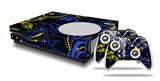 WraptorSkinz Decal Skin Wrap Set works with 2016 and newer XBOX One S Console and 2 Controllers Twisted Garden Blue and Yellow