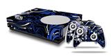 WraptorSkinz Decal Skin Wrap Set works with 2016 and newer XBOX One S Console and 2 Controllers Twisted Garden Blue and White