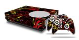 WraptorSkinz Decal Skin Wrap Set works with 2016 and newer XBOX One S Console and 2 Controllers Twisted Garden Red and Yellow