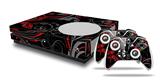 WraptorSkinz Decal Skin Wrap Set works with 2016 and newer XBOX One S Console and 2 Controllers Twisted Garden Gray and Red