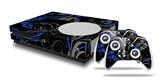 WraptorSkinz Decal Skin Wrap Set works with 2016 and newer XBOX One S Console and 2 Controllers Twisted Garden Gray and Blue