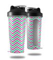 Skin Decal Wrap works with Blender Bottle 28oz Zig Zag Teal Green and Pink (BOTTLE NOT INCLUDED)
