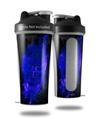 Skin Decal Wrap works with Blender Bottle 28oz Flaming Fire Skull Blue (BOTTLE NOT INCLUDED)