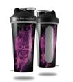Skin Decal Wrap works with Blender Bottle 28oz Flaming Fire Skull Hot Pink Fuchsia (BOTTLE NOT INCLUDED)