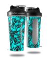 Skin Decal Wrap works with Blender Bottle 28oz Scattered Skulls Neon Teal (BOTTLE NOT INCLUDED)