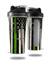 Skin Decal Wrap works with Blender Bottle 28oz Painted Faded and Cracked Green Line USA American Flag (BOTTLE NOT INCLUDED)