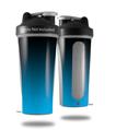 Skin Decal Wrap works with Blender Bottle 28oz Smooth Fades Neon Blue Black (BOTTLE NOT INCLUDED)