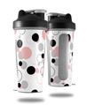 Skin Decal Wrap works with Blender Bottle 28oz Lots of Dots Pink on White (BOTTLE NOT INCLUDED)