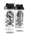 Skin Decal Wrap works with Blender Bottle 28oz Chrome Skull on White (BOTTLE NOT INCLUDED)