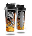 Skin Decal Wrap works with Blender Bottle 28oz Chrome Skull on Fire (BOTTLE NOT INCLUDED)