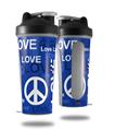 Skin Decal Wrap works with Blender Bottle 28oz Love and Peace Blue (BOTTLE NOT INCLUDED)