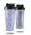 Skin Decal Wrap works with Blender Bottle 28oz Flamingos on Blue (BOTTLE NOT INCLUDED)