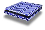 Vinyl Decal Skin Wrap compatible with Sony PlayStation 4 Slim Console Zig Zag Blues (PS4 NOT INCLUDED)