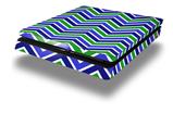 Vinyl Decal Skin Wrap compatible with Sony PlayStation 4 Slim Console Zig Zag Blue Green (PS4 NOT INCLUDED)