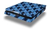 Vinyl Decal Skin Wrap compatible with Sony PlayStation 4 Slim Console Retro Houndstooth Blue (PS4 NOT INCLUDED)