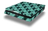 Vinyl Decal Skin Wrap compatible with Sony PlayStation 4 Slim Console Retro Houndstooth Seafoam Green (PS4 NOT INCLUDED)
