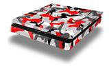 Vinyl Decal Skin Wrap compatible with Sony PlayStation 4 Slim Console Sexy Girl Silhouette Camo Red (PS4 NOT INCLUDED)