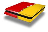 Vinyl Decal Skin Wrap compatible with Sony PlayStation 4 Slim Console Ripped Colors Red Yellow (PS4 NOT INCLUDED)