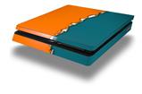 Vinyl Decal Skin Wrap compatible with Sony PlayStation 4 Slim Console Ripped Colors Orange Seafoam Green (PS4 NOT INCLUDED)