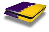 Vinyl Decal Skin Wrap compatible with Sony PlayStation 4 Slim Console Ripped Colors Purple Yellow (PS4 NOT INCLUDED)