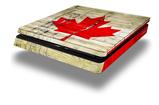 Vinyl Decal Skin Wrap compatible with Sony PlayStation 4 Slim Console Painted Faded and Cracked Canadian Canada Flag (PS4 NOT INCLUDED)