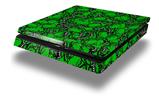 Vinyl Decal Skin Wrap compatible with Sony PlayStation 4 Slim Console Scattered Skulls Green (PS4 NOT INCLUDED)