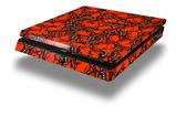 Vinyl Decal Skin Wrap compatible with Sony PlayStation 4 Slim Console Scattered Skulls Red (PS4 NOT INCLUDED)