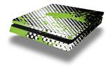 Vinyl Decal Skin Wrap compatible with Sony PlayStation 4 Slim Console Halftone Splatter Green White (PS4 NOT INCLUDED)