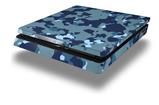 Vinyl Decal Skin Wrap compatible with Sony PlayStation 4 Slim Console WraptorCamo Old School Camouflage Camo Navy (PS4 NOT INCLUDED)