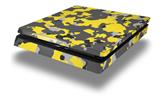 Vinyl Decal Skin Wrap compatible with Sony PlayStation 4 Slim Console WraptorCamo Old School Camouflage Camo Yellow (PS4 NOT INCLUDED)