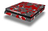 Vinyl Decal Skin Wrap compatible with Sony PlayStation 4 Slim Console WraptorCamo Old School Camouflage Camo Red (PS4 NOT INCLUDED)