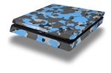 Vinyl Decal Skin Wrap compatible with Sony PlayStation 4 Slim Console WraptorCamo Old School Camouflage Camo Blue Medium (PS4 NOT INCLUDED)