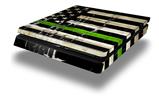 Vinyl Decal Skin Wrap compatible with Sony PlayStation 4 Slim Console Painted Faded and Cracked Green Line USA American Flag (PS4 NOT INCLUDED)
