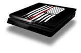 Vinyl Decal Skin Wrap compatible with Sony PlayStation 4 Slim Console Brushed USA American Flag Red Line (PS4 NOT INCLUDED)