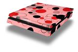 Vinyl Decal Skin Wrap compatible with Sony PlayStation 4 Slim Console Lots of Dots Red on Pink (PS4 NOT INCLUDED)