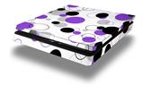 Vinyl Decal Skin Wrap compatible with Sony PlayStation 4 Slim Console Lots of Dots Purple on White (PS4 NOT INCLUDED)