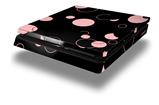 Vinyl Decal Skin Wrap compatible with Sony PlayStation 4 Slim Console Lots of Dots Pink on Black (PS4 NOT INCLUDED)