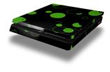 Vinyl Decal Skin Wrap compatible with Sony PlayStation 4 Slim Console Lots of Dots Green on Black (PS4 NOT INCLUDED)