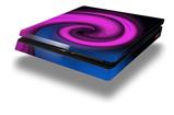 Vinyl Decal Skin Wrap compatible with Sony PlayStation 4 Slim Console Alecias Swirl 01 Purple (PS4 NOT INCLUDED)
